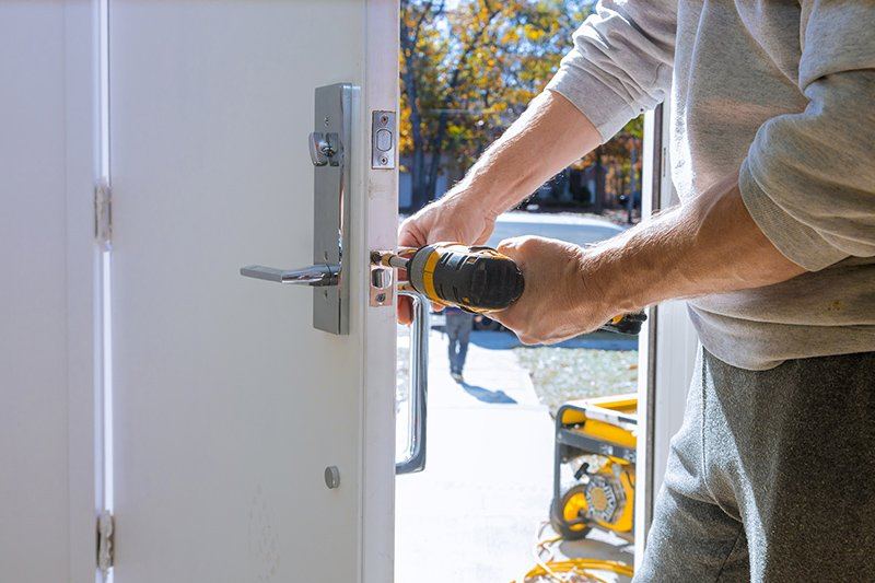 Installing a lever handle on an interior door